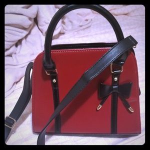 New red purse crossbody handbag purse bow